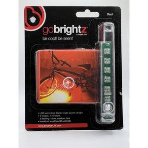 Brightz Red LED Bicycle Light Beam with 1-Constant & 3-Flash Mode Settings New